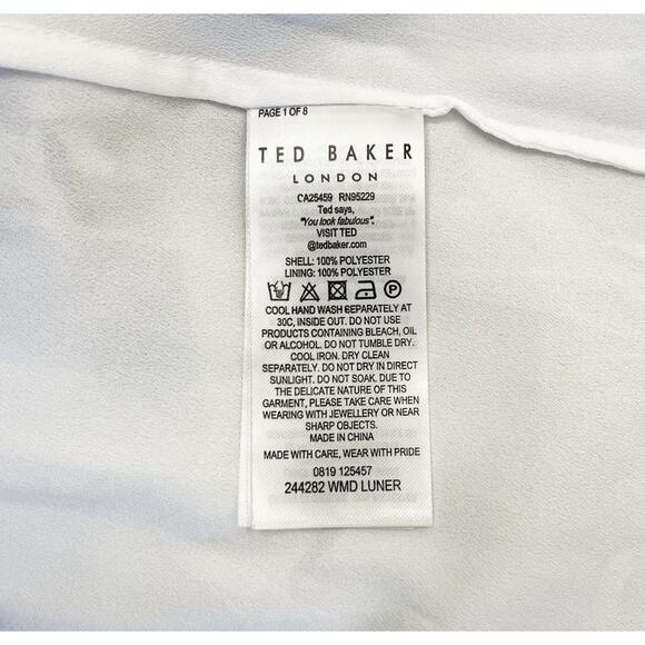 Ted Baker Luner Jamboree Pleated Off-Shoulder Hi-Lo Dress Size 2 / US 6 No Belt - Picture 8 of 9